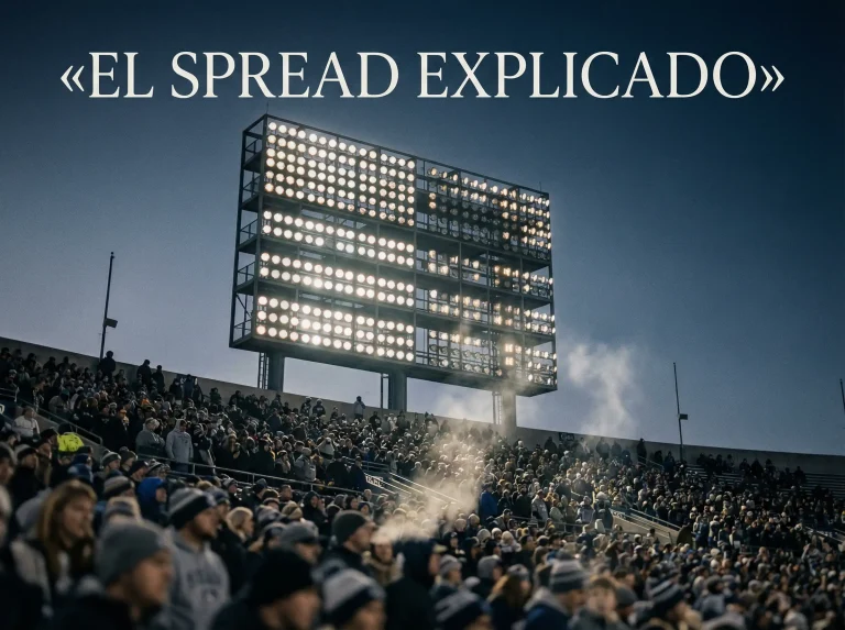 Marcador de estadio mostrando diferencial de puntos en partido de fútbol americano universitario